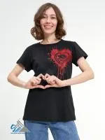 Футболка М-68 черная "СЕРДЦЕ"